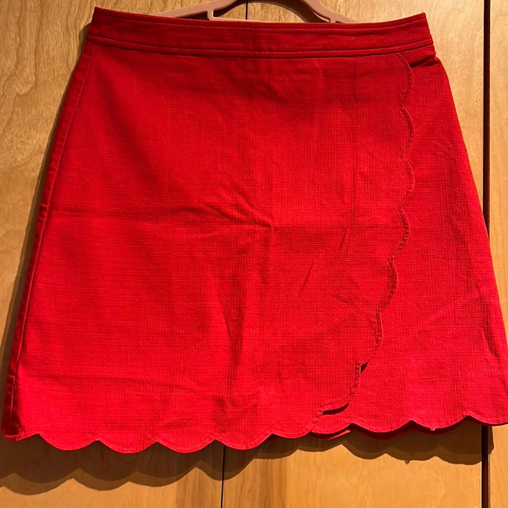 Red Scalloped Skirt